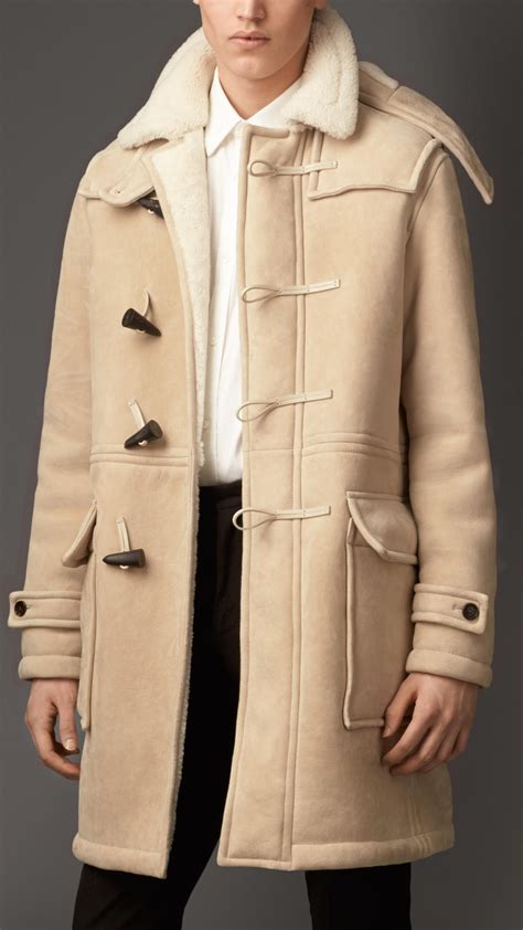 burberry shearling coat men's